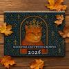2026 Medieval Cat Calendar with Crowns Whimsical Art Monthly Wall Calendar Unique Gift for Cat Lovers