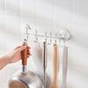 Punch-Free Strong Suction Cup 6-Hook Bathroom Hanger for Kitchen and Wall Use