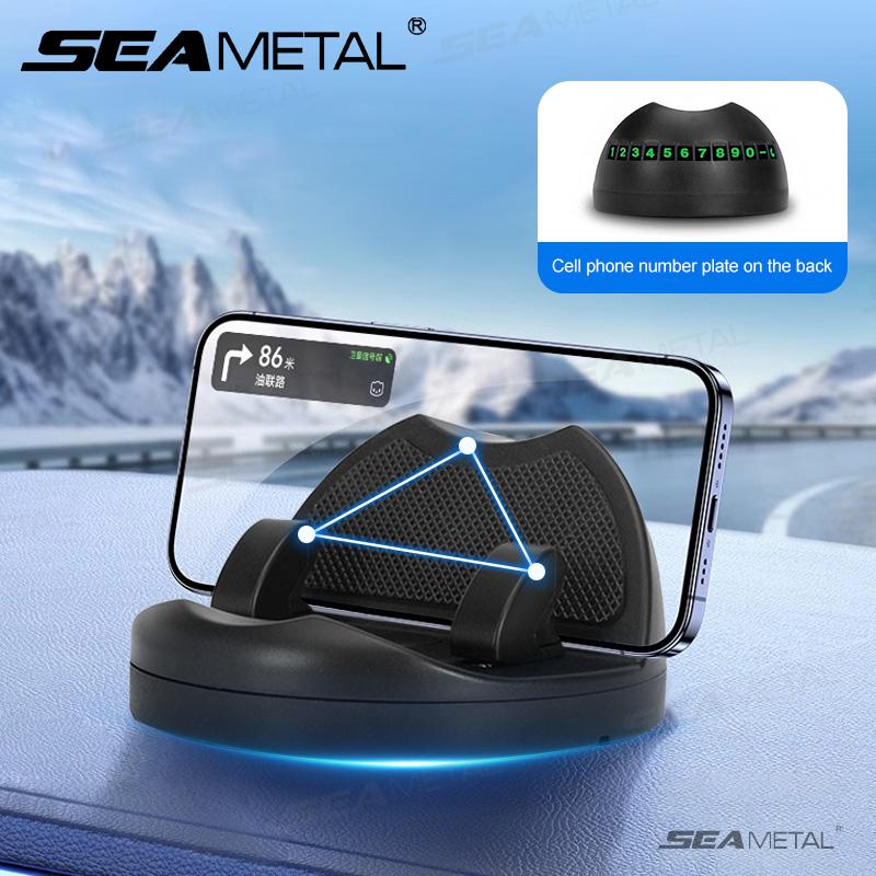 SEAMETAL 360 Degree Rotatable Mobile Phone Holder Car Bracket Non-Slip GPS Navigation Car Mount Support In Car With Number Plate
