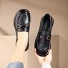 Новые мокасины весна и осень женские одинарные туфли рабочие черные кожаные туфли плоские удобные мягкие подошвы туфли для мам среднего и пожилого возраста