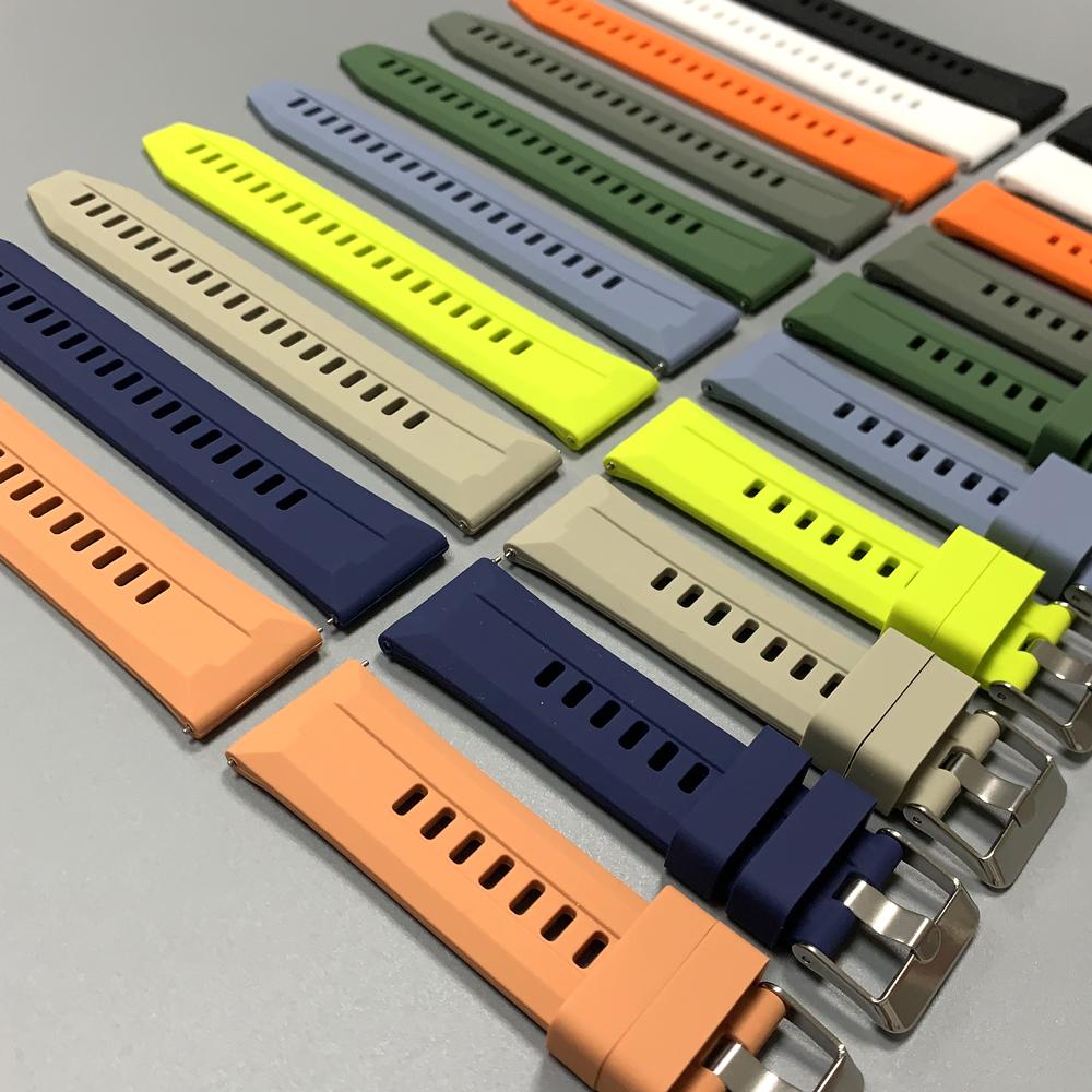 22-мм спортивный ремешок для Huami Amazfit Bip 6 5/GTR 47мм 4/3Pro/Balance2 Силиконовый браслет на запястье для Samsung Galaxy Watch3 45мм Браслет