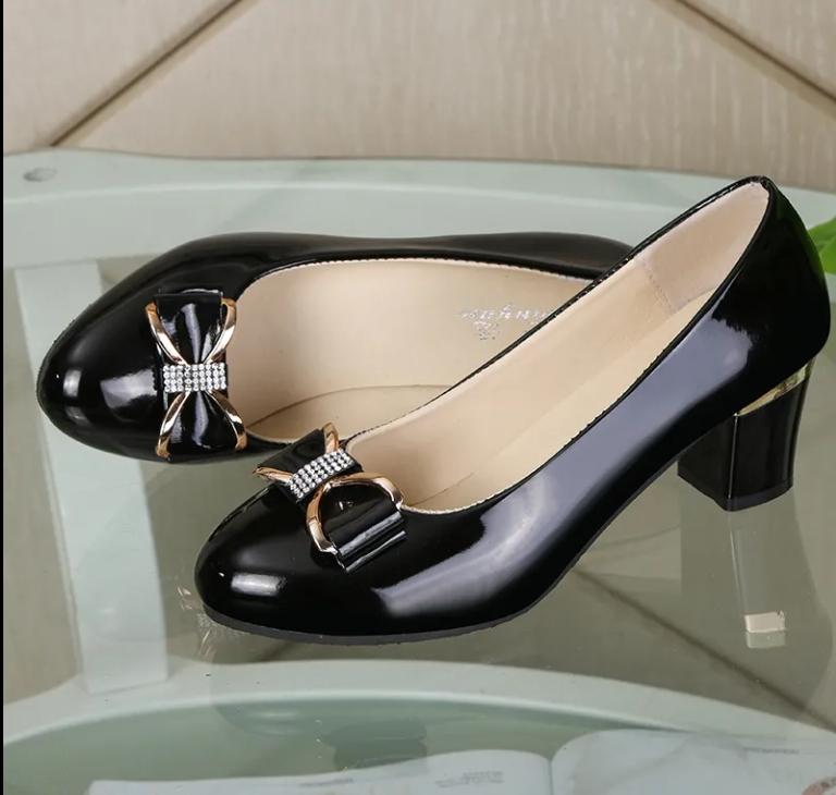 Ladies 2024 New Temperament Belt Heel Shoes Office Square Heel High Heels Fashion Sweet Plus Size High Heels Shoes for Women