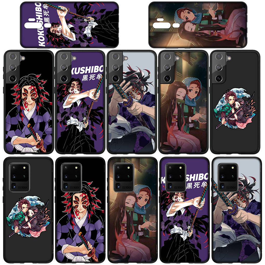 Чехол для телефона Samsung Galaxy S25 S24 S23 iPhone 16 15 Xiaomi Redmi Note 14 13 12 16E X 11 Pro OPPO Moto Huawei Kokushibo Nezuko Demon Slayer Tanjirou