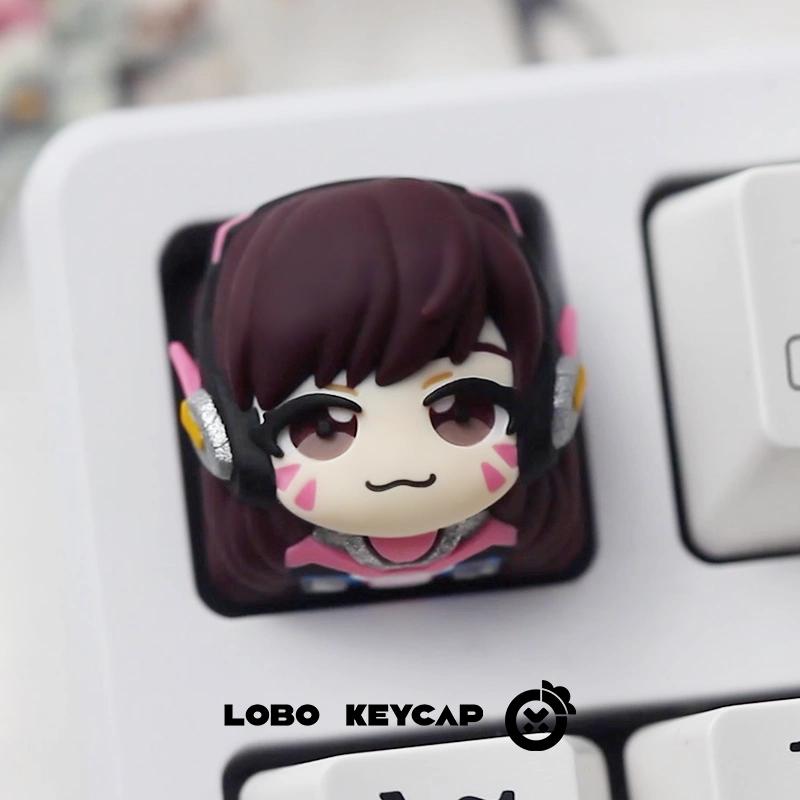 Новые колпачки для клавиш из смолы D.Va Kiriko для Overwatch - Индивидуальные колпачки для клавиш механической клавиатуры, Милый игровой периферийный подарок для девушек