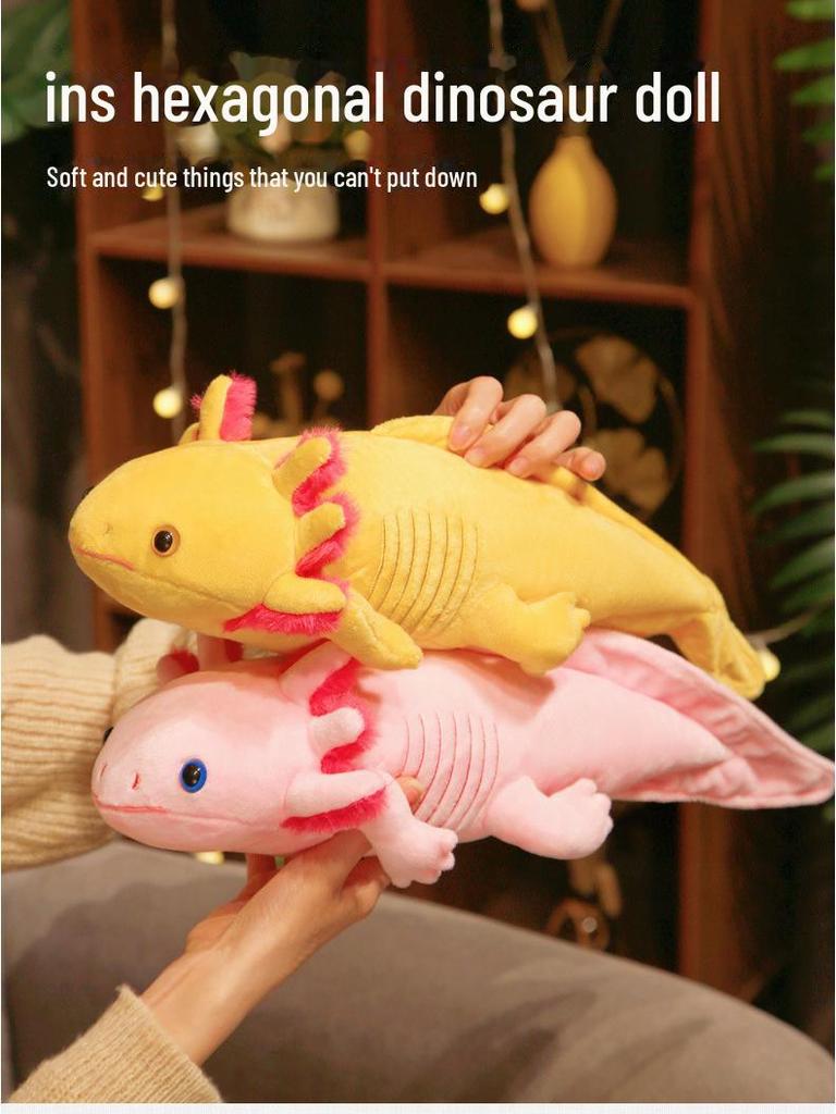 Мягкая игрушка Аксолотль разноцветная - Милая кукла-рыба-динозавр-саламандра