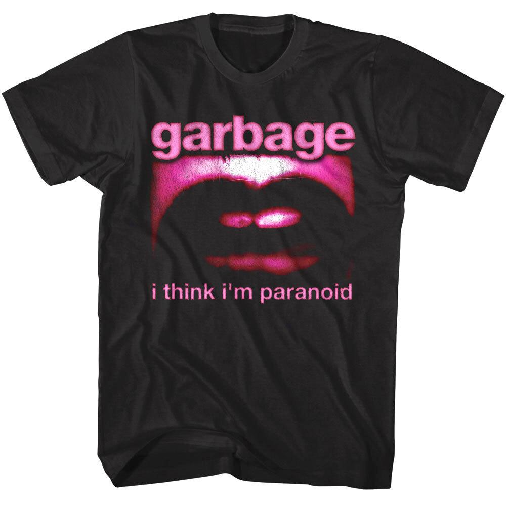 Мужская футболка Garbage Paranoid Lips Рот Альт-рок группа Песня Концертный тур Мерч