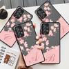 Flower Letter Pink A B C Matte Case For Samsung Galaxy A52 A12 A51 A32 A21s A71 A32 5G A12 A22 A53 A70 A50 A30 Hard Phone Shell