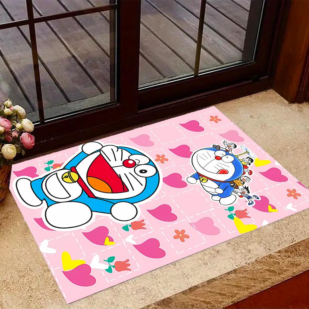 Doraemon Adventure Themed Anti-Slip Rugs - Polyester Home Decor, Suitable for Bedrooms, Living Rooms, Doorways, Studios, and Decorations