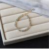 Lanyun Jewelry Простой серо-голубой натуральный лунный камень удлиненный камень браслет из 14-каратного золота браслет