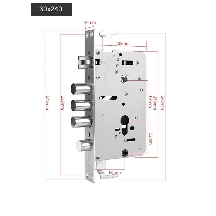 High quality, stainless steel security door lock panel handle and body,silent tongue,lock parts/accessories