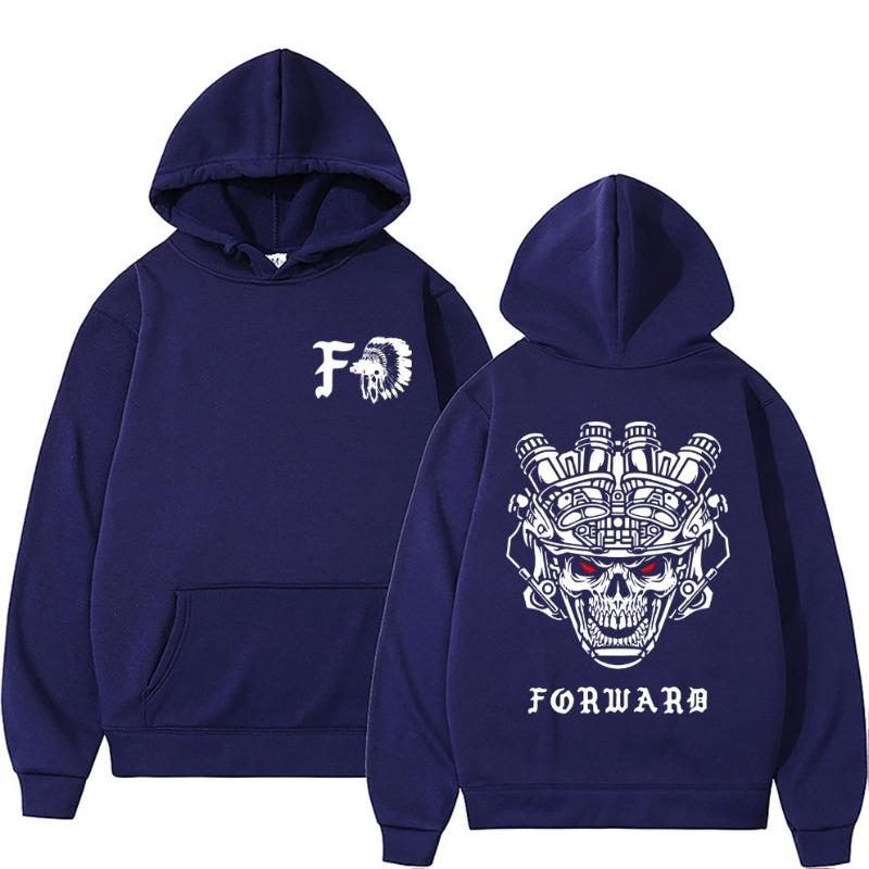 Forward Observations Group Skull Double Sided Print Hoodie Men's Women's Sweatshirt Fleece Oversized Couples Streetwear