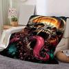 1pc Monster Printing Lightweight Flannel Blanket, Comfortable and Warm Blanket, for Camping Sofa Bed and Couch Office, Gift