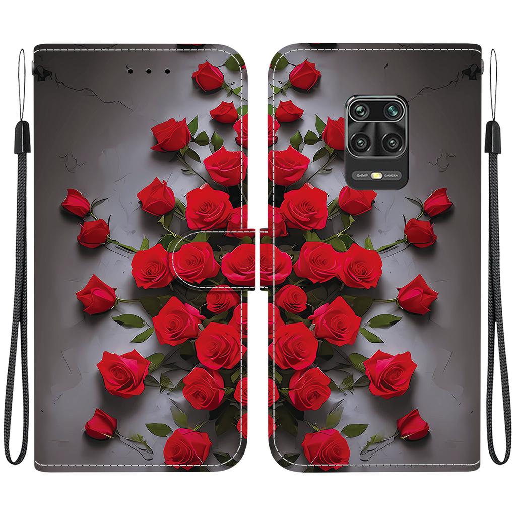 Чехол-книжка из искусственной кожи ручной работы для Xiaomi Redmi Note 10 Lite, противоскользящая противоударная крышка с ремешком на запястье и дизайном в виде сердца/розы/кошки