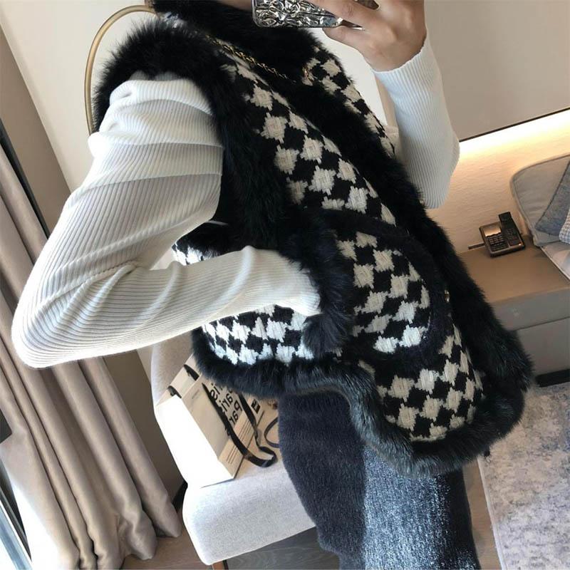 Жилет для женщин из хлопка, осенне-зимний, безрукавный, вязаный, жилет-свитер, свободный, утолщенный, повседневный, с V-образным вырезом