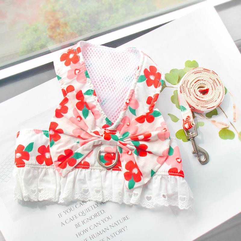 Товары для животных Поводок для собак Летняя тонкая юбка для маленьких собак Шлейка для кошек