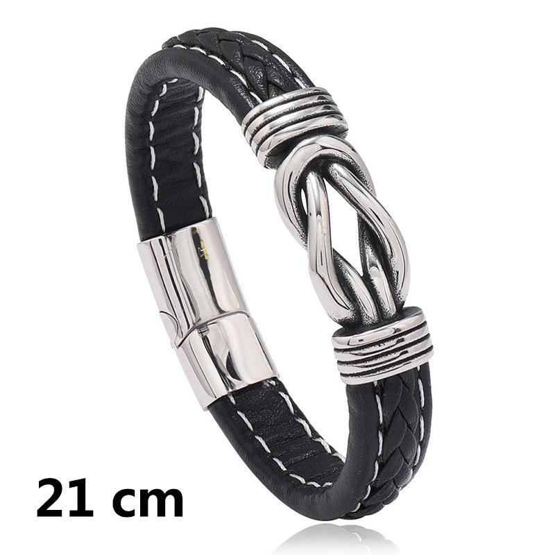 New Genuine Leather Woven Bracelet for Men Infinity Charm Wrap Bracelets Male Hand Jewelry Boho Braided Leather Bracelet Homme