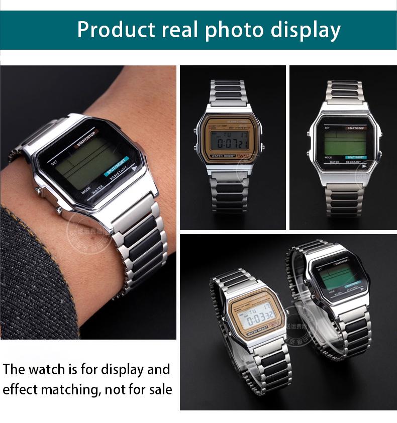 18-мм ремешок из нержавеющей стали для часов CASIO F-91W/A158/A159/A168/169 AE1200A 1300 AQS810 Ультратонкий металлический браслет Ремень