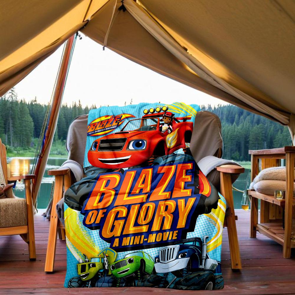 1pc Blaze Monster Machines Glory Outdoor Blanket Lightweight Flannel, Soft & Warm, All-Season Use for Sofa, Outdoor, Camping, Living Room, Office068