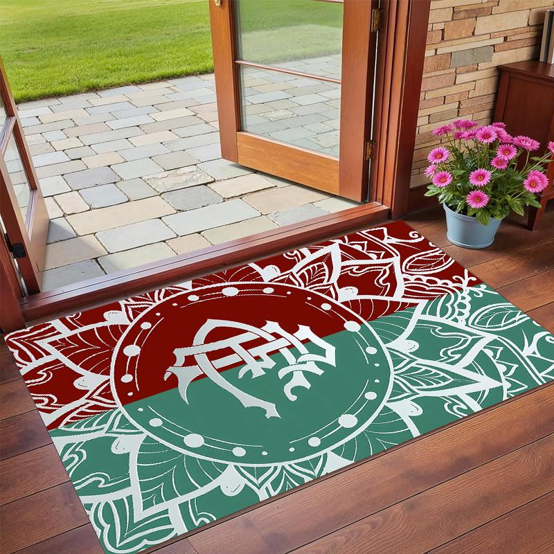 Anti‑Slip Crystal Velvet Floor Rug, Fluminense Design Carpet for Indoor Living Bedroom Home Decoration