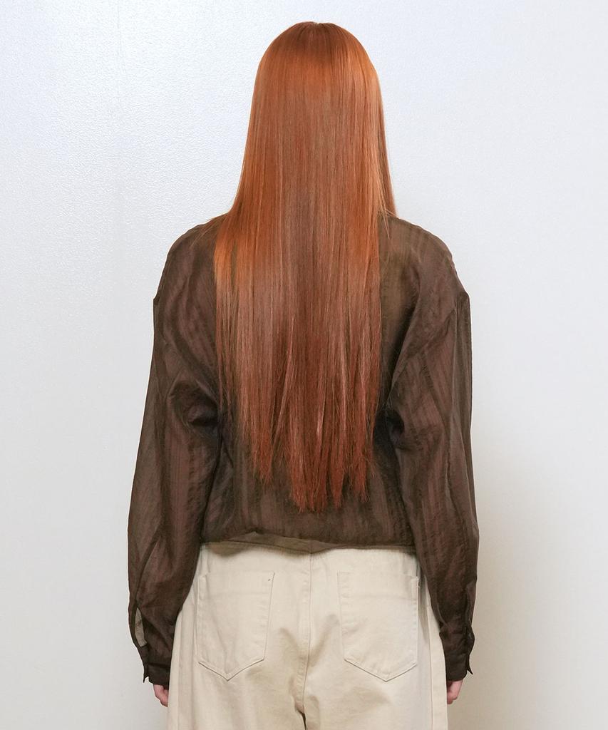 GENERALIDEA Summer Sheer Layered Blouson Shirt [Brown] / Gf2Lsh519