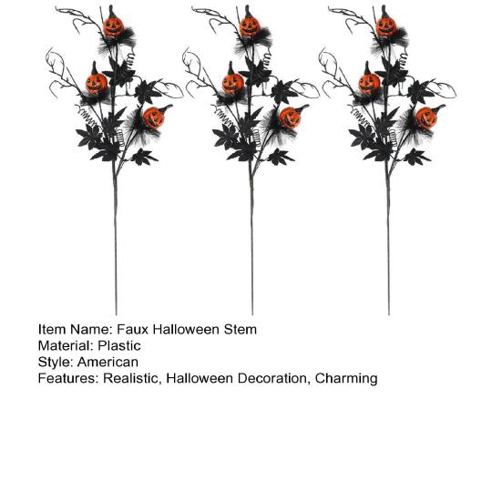 Искусственная ветка на Хэллоуин, искусственная ветка кудрявой ивы с тыквой и черными кленовыми листьями, готические искусственные веточки для вазы, DIY домашний декор