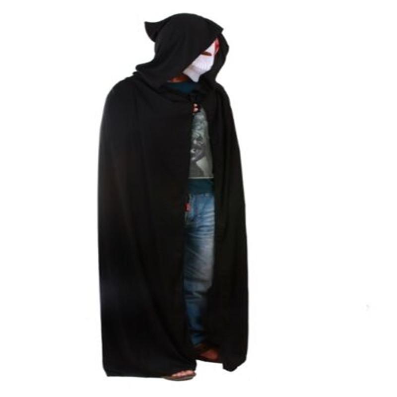 1/2/3pcs Black Halloween Party Cloak Cosplay Dress Up Costume Reaper Big Cloak Devil Hat Long Cloaks Scary Witch Devil Role Play