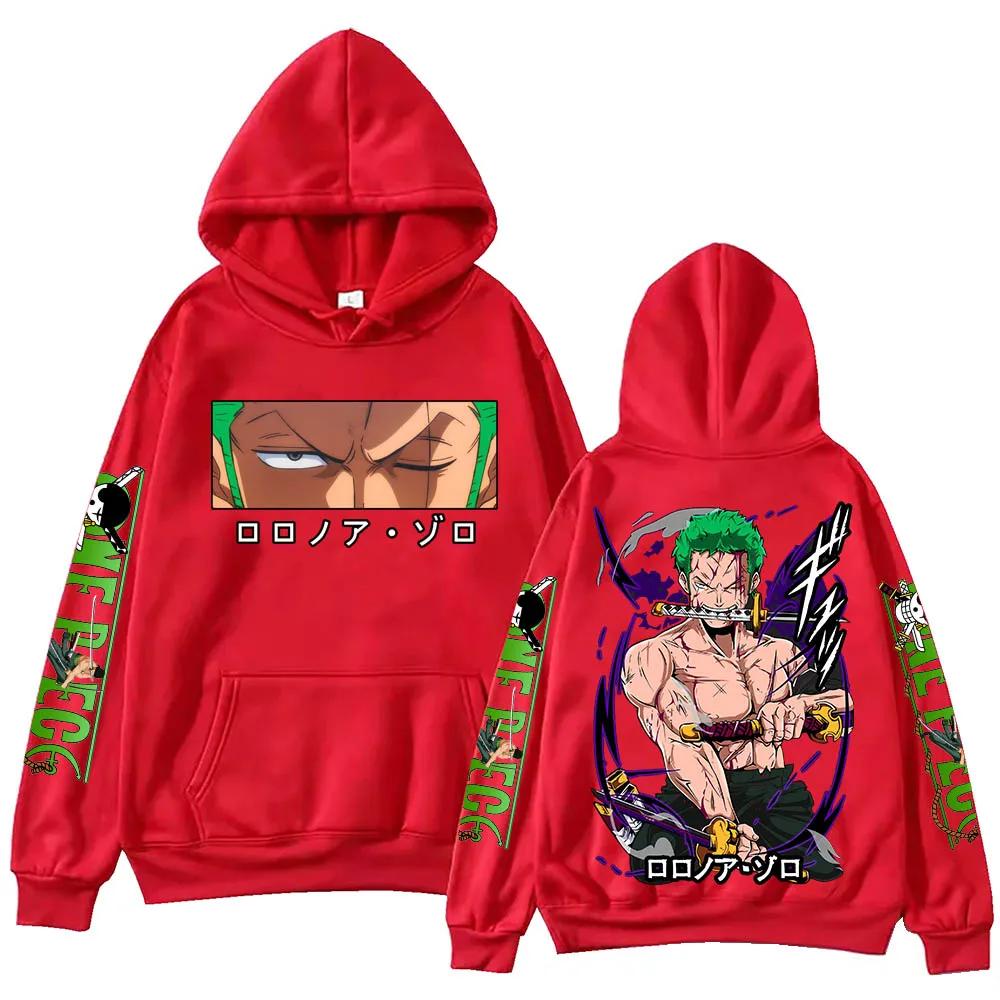 Anime Zoro Hoodie Harajuku Hip Hop Hoodies Men Sweatshirts Hooded Pocket Streetwear Clothes Pullover Tops Sweatshirt Gift