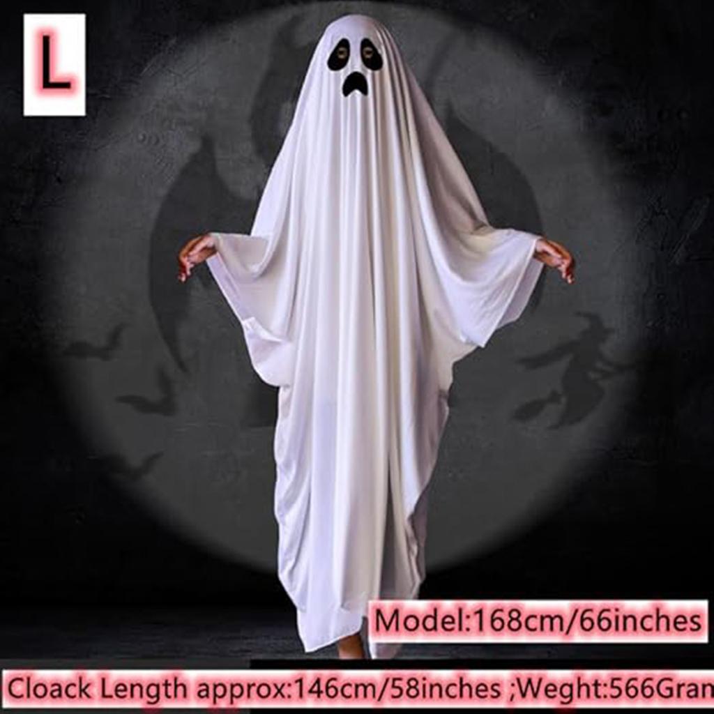 Хэллоуин Костюм Привидения Плащ Для Взрослых Детей Регулируемый Жуткий Наряд для Вечеринки Полиэстер Хлопок