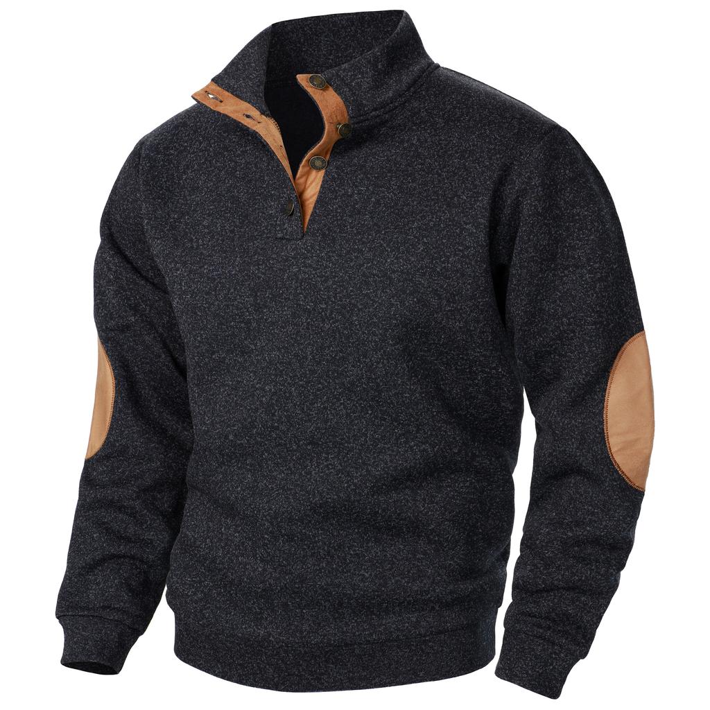 Autumn and Winter Men's Stand Up Collar Sweatshirt Jacket Long Sleeve Casual Knitted Sweater Top