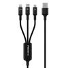 PISEN 6A Nylon Braided 3-in-1 PD Super Fast Charging Cable