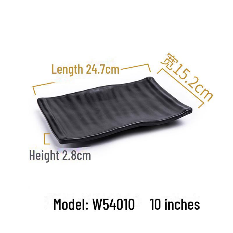 Melamine Black Imitation Porcelain Plate - Versatile Dish for Hot Pot, Barbecue, and Cold Dishes