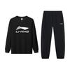 Li Ning Буквенная Модная Хлопковая Дышащая Удобная Универсальная Свитшот с Круглым Вырезом с Длинным Рукавом Повседневный Спортивный Костюм YTLV113-4+AYKT415-1