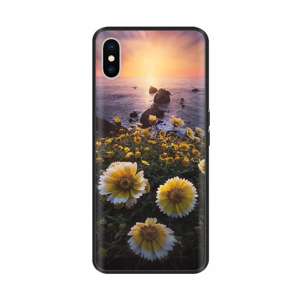 Для iPhone X XS Цветы Мягкие ТПУ Силиконовые Чехлы для Телефона Ударопрочная Крышка Для iPhone X Xs Max XR Мягкий Жидкий Корпус Fundas Capa