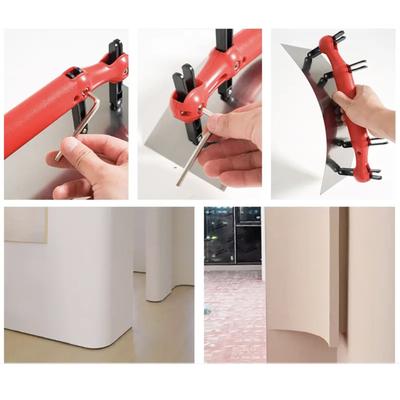 Регулируемый изогнутый скребок-шпатель, подходящий для гипсокартона и штукатурки, с нескользящей ручкой и панелью из высокоуглеродистой стали