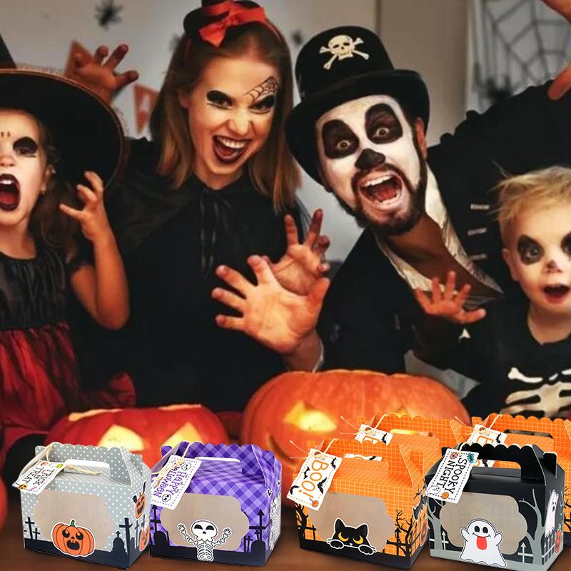 Портативная упаковочная коробка для десертов, 5 шт., оконная упаковочная коробка для конфет, упаковочная коробка, подарок на Хэллоуин