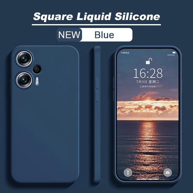 Poco F5 Pocof5 Чехол квадратный жидкий силиконовый мягкий чехол для Xiaomi Poco F5 F 5 Pocof5 F5Чехол для телефона с полной защитой Poco F5