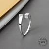 Xiaomi 925 Sterling Silver Open Ring For Women INS Niche Irregular Wave Sand Surface Wide Noodle Original Party Birthday Gift