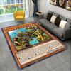 3D Monster Gold Card Cartoon Yu-Gi-Oh Anime dack magician Game Carpet Rug for Bedroom Living Room Home Sofa Decoration,Floor Mat