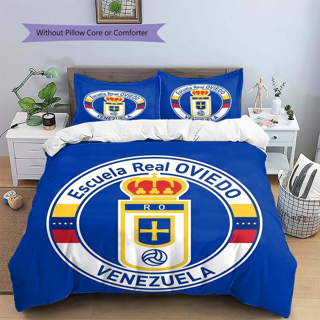 Real Oviedo Pattern Bedding Home Decoration Birthday Gift (1 * duvet cover + 2 * pillowcase, without core)