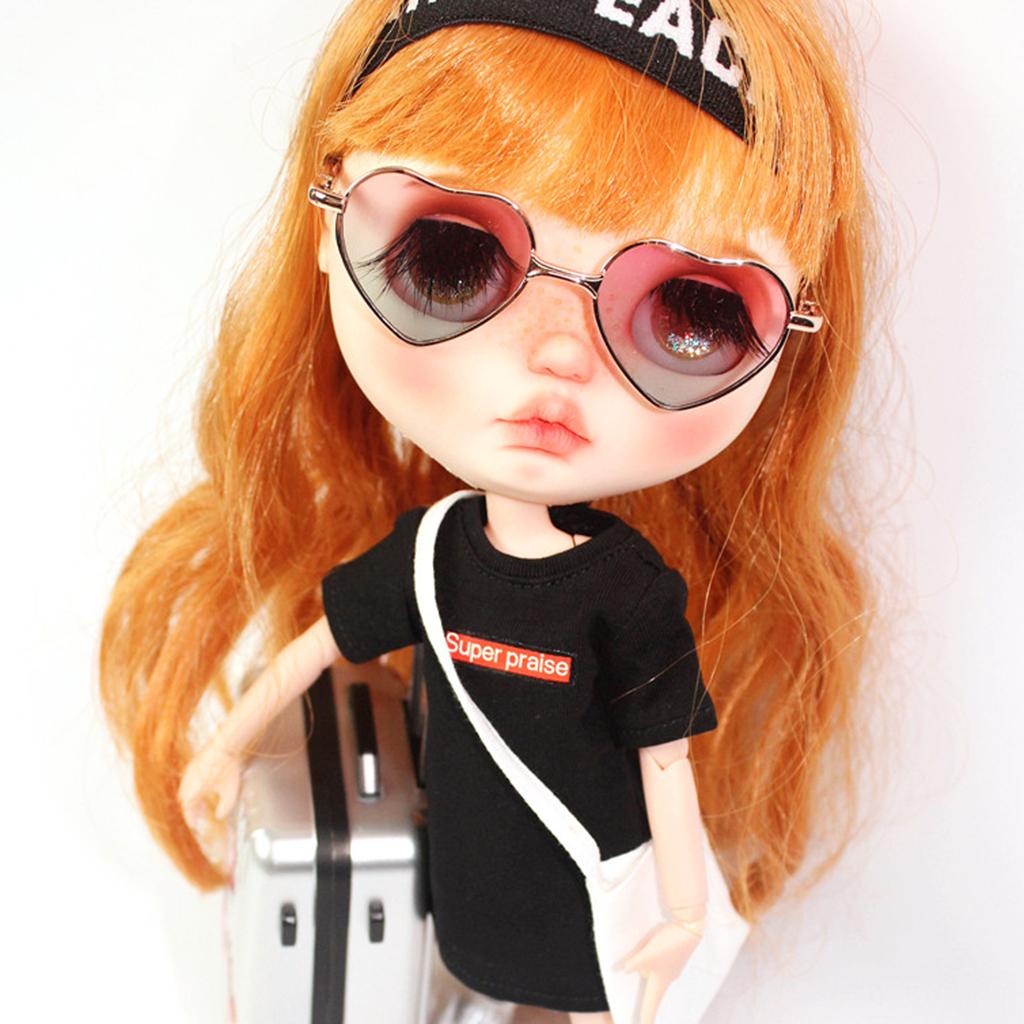 Милая футболка с принтом букв, короткий рукав, для куклы Blythe 1/6