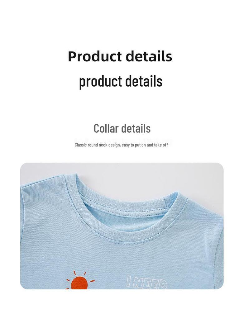 Cartoon Whale Ocean Round Neck Short-Sleeve Children's T-Shirt