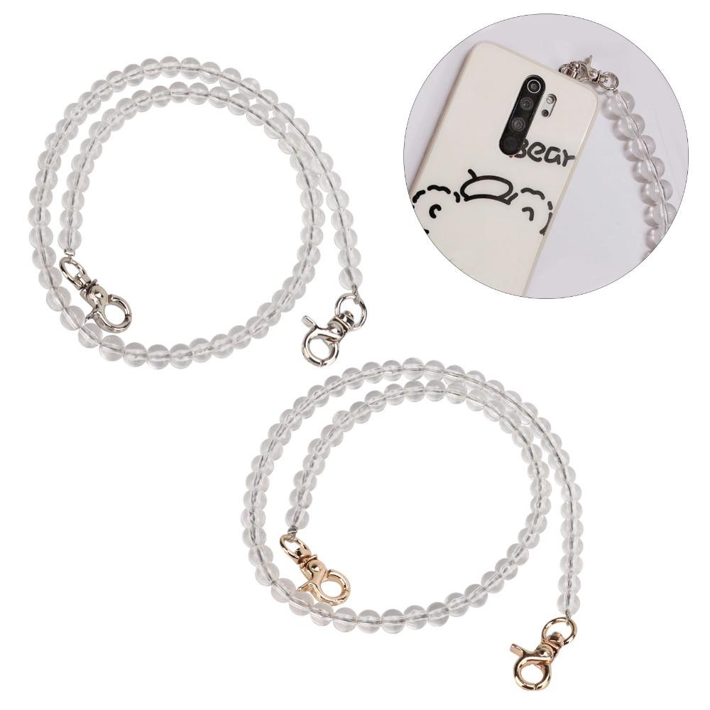 2pcs Acrylic Beads Bag Strap Transparent Purse Strap Bead Assortments Bag Chain Crossbody Use