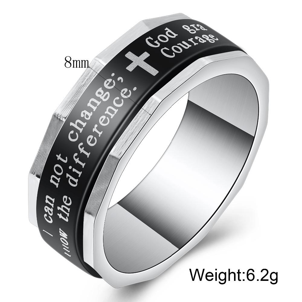Fashion Jewelry Finger Rings Black Stainless Steel Cross Men Ring Jesus Holy Bible Religion Jewelry Gift for Man