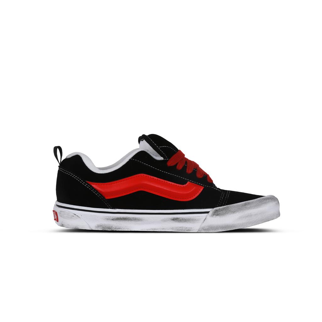 Vans Knu Skool SWAG Тканевая отделка, Износостойкие и Нескользящие Низкие Кеды для Скейтборда Унисекс Черный Красный VN0009QC6BT1(Команда368-SWAG)