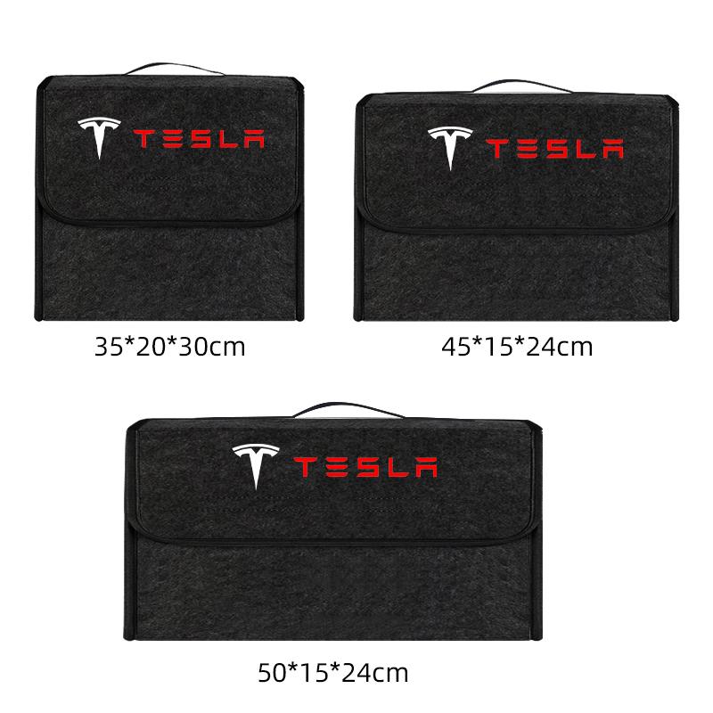 PAJL2 Car Soft Felt Storage Bag Organizer Cars Foldable Trunk Bag For Tesla model 3 model Y Car Stickers
