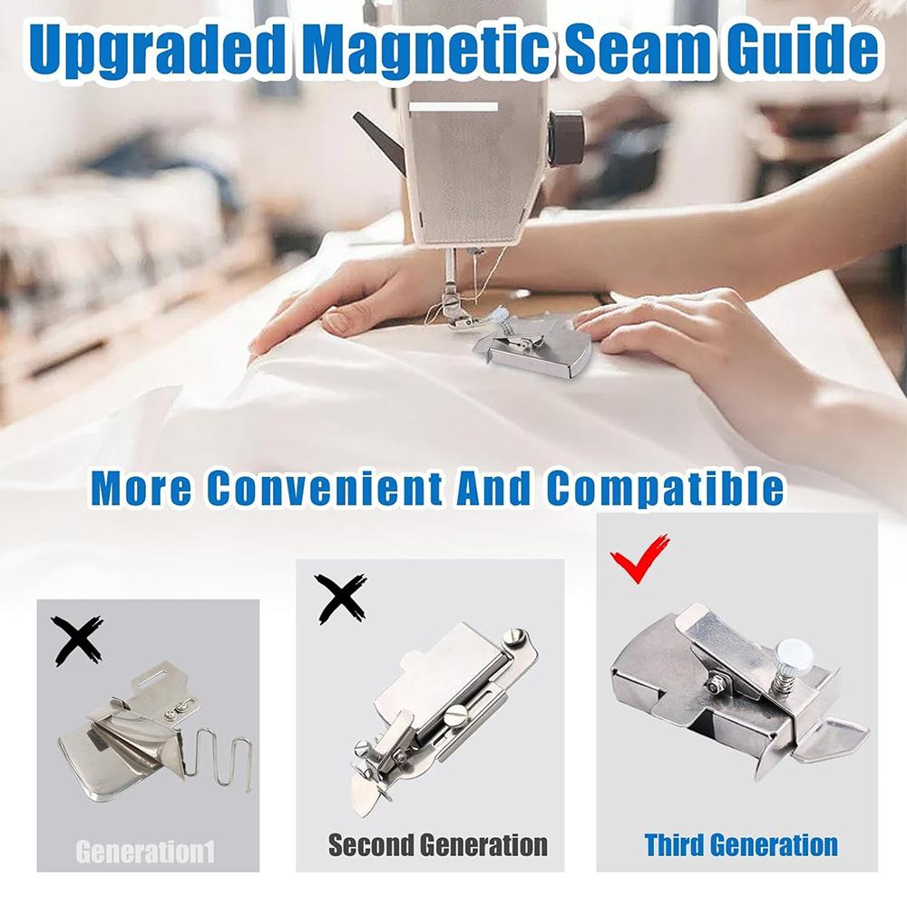 2pcs Magnetic Seam Guide for Sewing Machine for Universal All Sewing Machine
