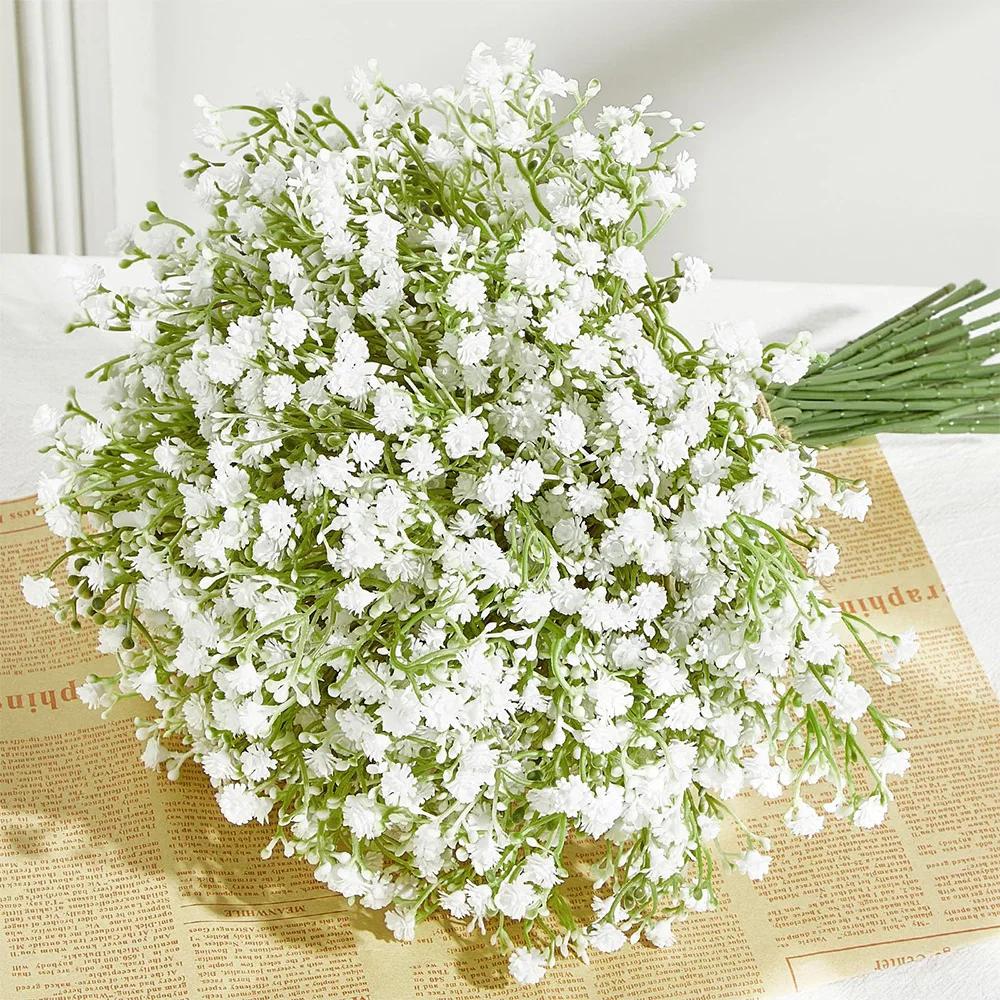 10/15 шт. искусственных цветов Baby Breath Flower искусственная гипсофила для свадебной вечеринки украшение дома цветочные букеты DIY аксессуары