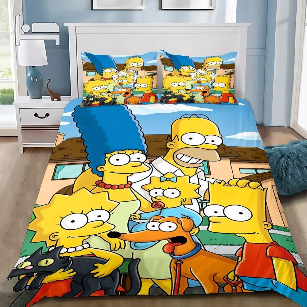 Exquisite Duvet Cover Set S-Simpsons Catoon Bedding Set Bedroom Decoration Single Twin Full Size Kids Adult Boys 2/3piece set
