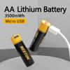 AA Lithium Battery 3500mWh Toy KTV Battery 1.5V Constant Voltage Fast Charge USB Rechargeable Battery