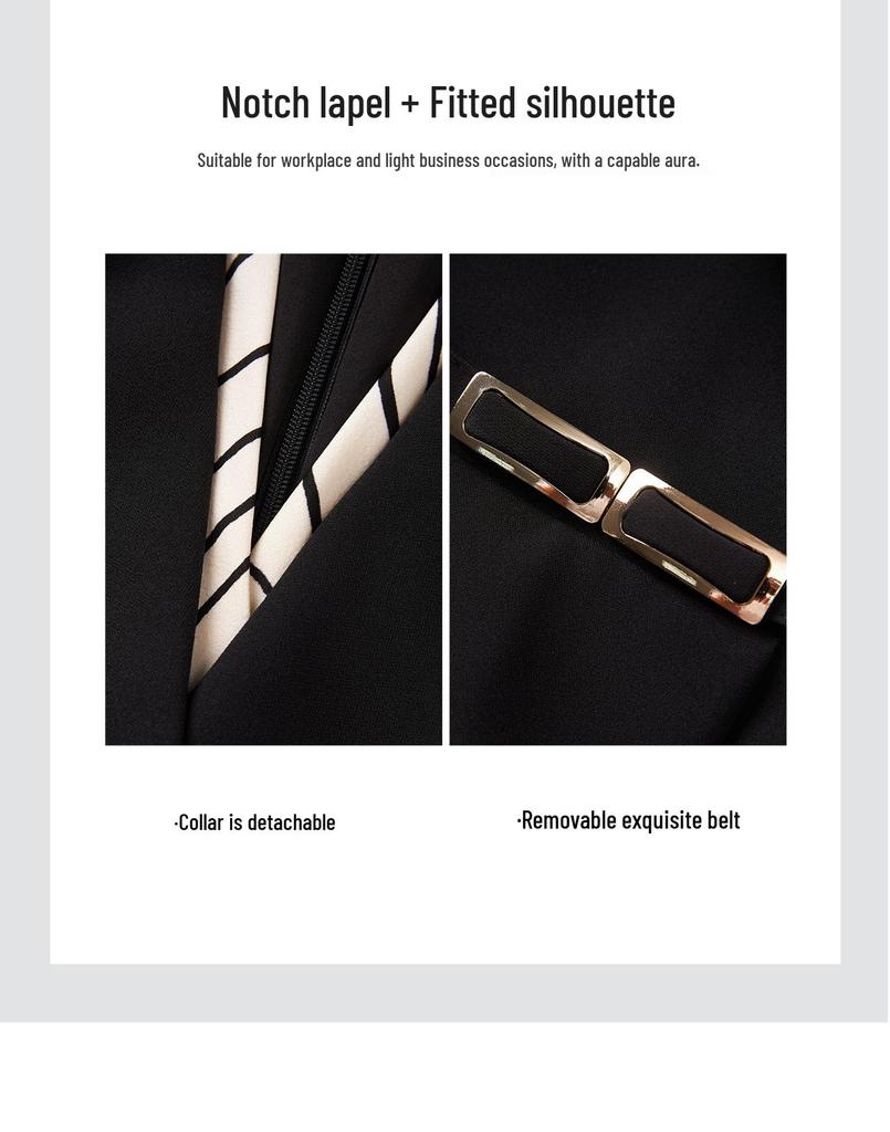 Интеллектуальный Повседневный Умное Формальное Платье со Съемным Воротником - Коллекция Ранней Осени